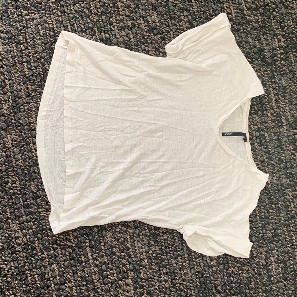 White linen Joes jeans top